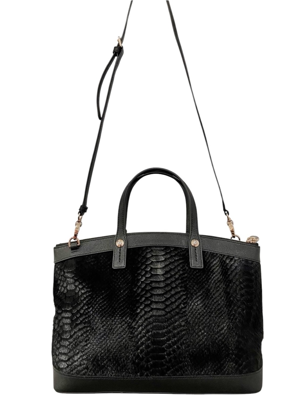 Henri Bendel West 57th Calf Hair & Saffiano Leather Crossbody/Satchel NWOT - Picture 2 of 15